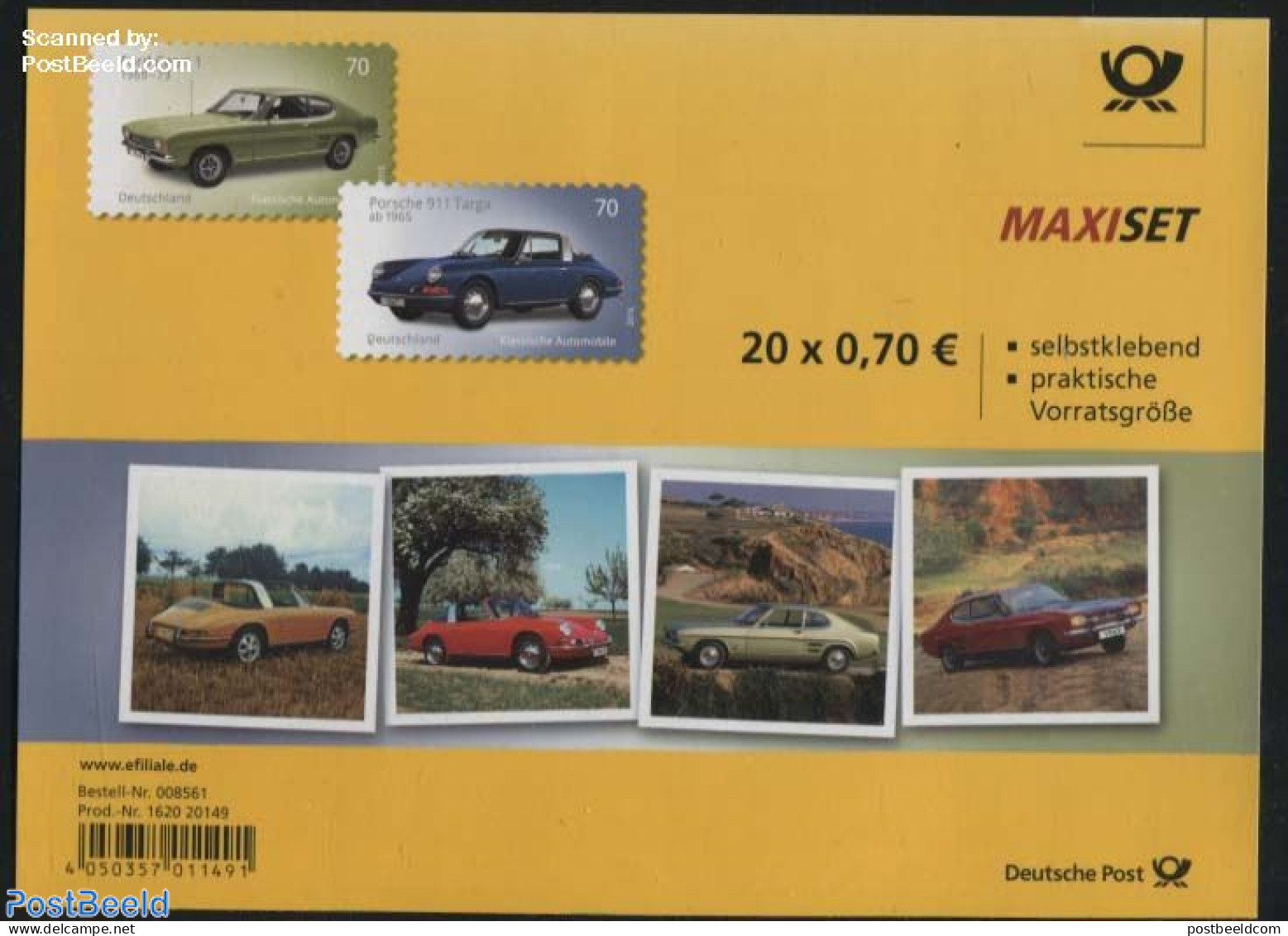 Germany, Federal Republic 2016 Classic Cars, Porsche 911 & Ford Capri Booklet, Mint NH, Transport - Automobiles - Neufs