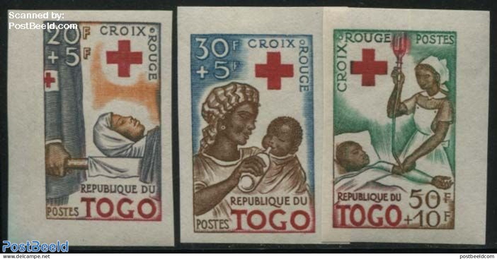 Togo 1959 Red Cross 3v, Imperforated, Mint NH, Health - Red Cross - Rotes Kreuz