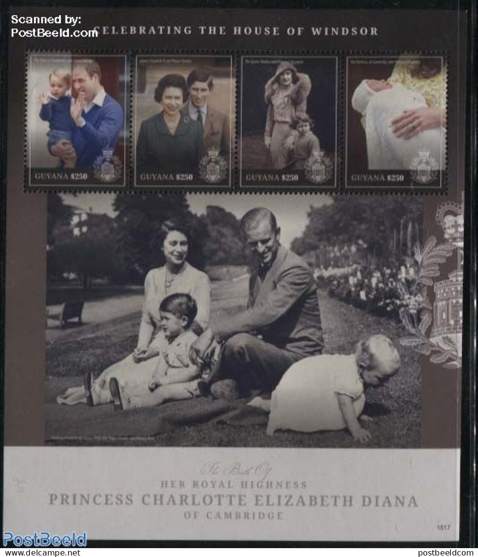 Guyana 2015 Princess Charlotte 4v M/s, Mint NH, History - Kings & Queens (Royalty) - Familles Royales