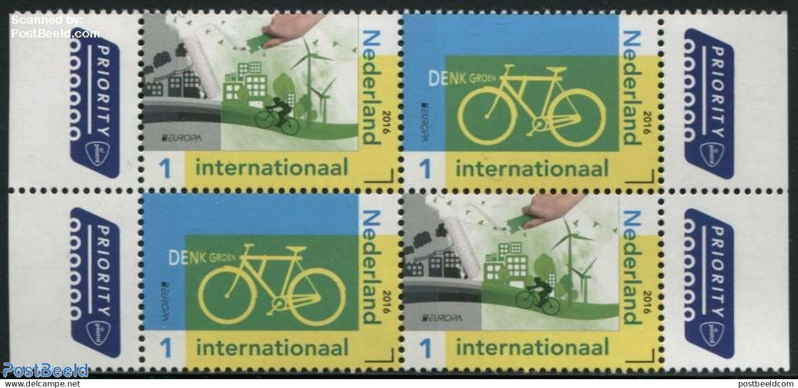 Netherlands 2016 Europa 2x2v [+], Mint NH, History - Nature - Sport - Various - Europa (cept) - Environment - Cycling .. - Ongebruikt