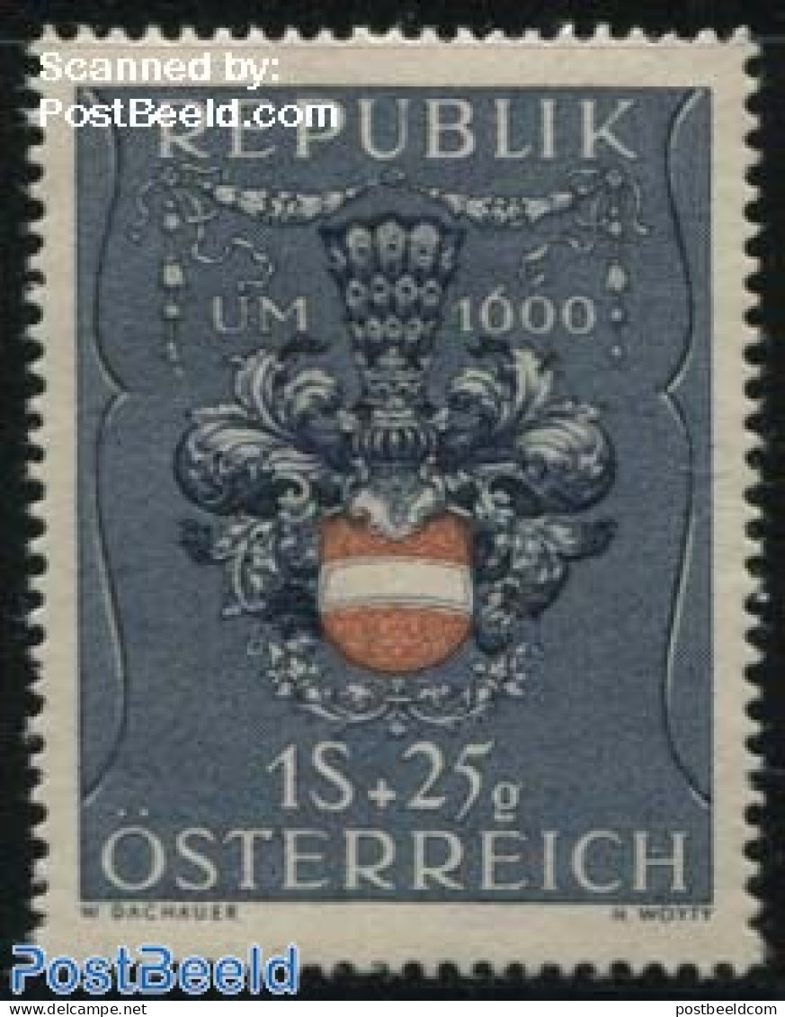 Austria 1949 1s+25g, Stamp Out Of Set, Mint NH, History - Coat Of Arms - Ongebruikt