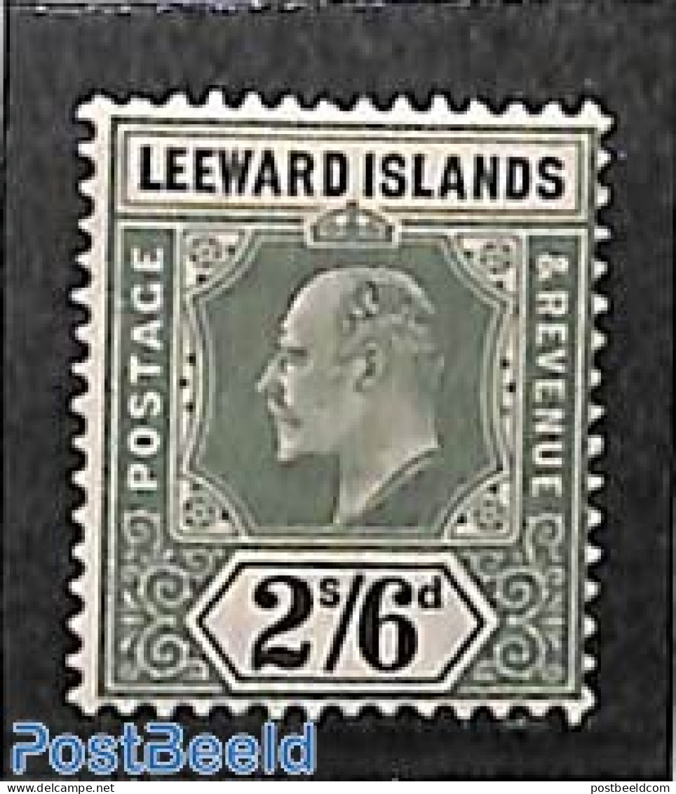 Leeward Islands 1902 2/6Sh, WM CA-Crown, Stamp Out Of Set, Mint NH - Leeward  Islands