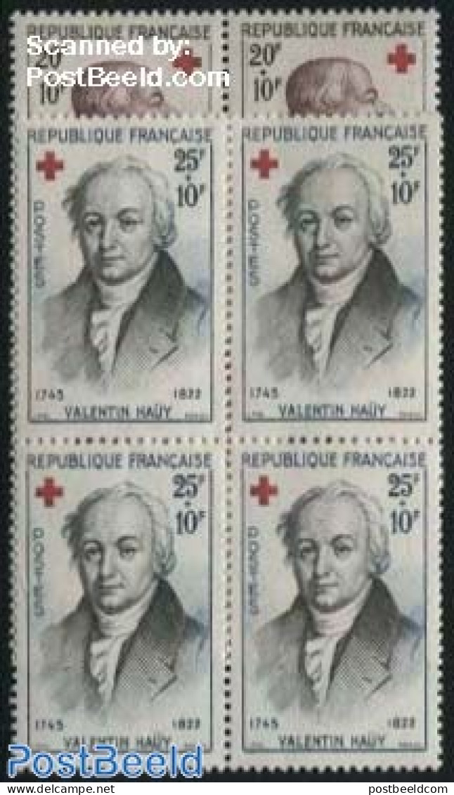 France 1959 Red Cross 2v, Blocks Of 4 [+], Mint NH, Health - Disabled Persons - Red Cross - Ungebraucht