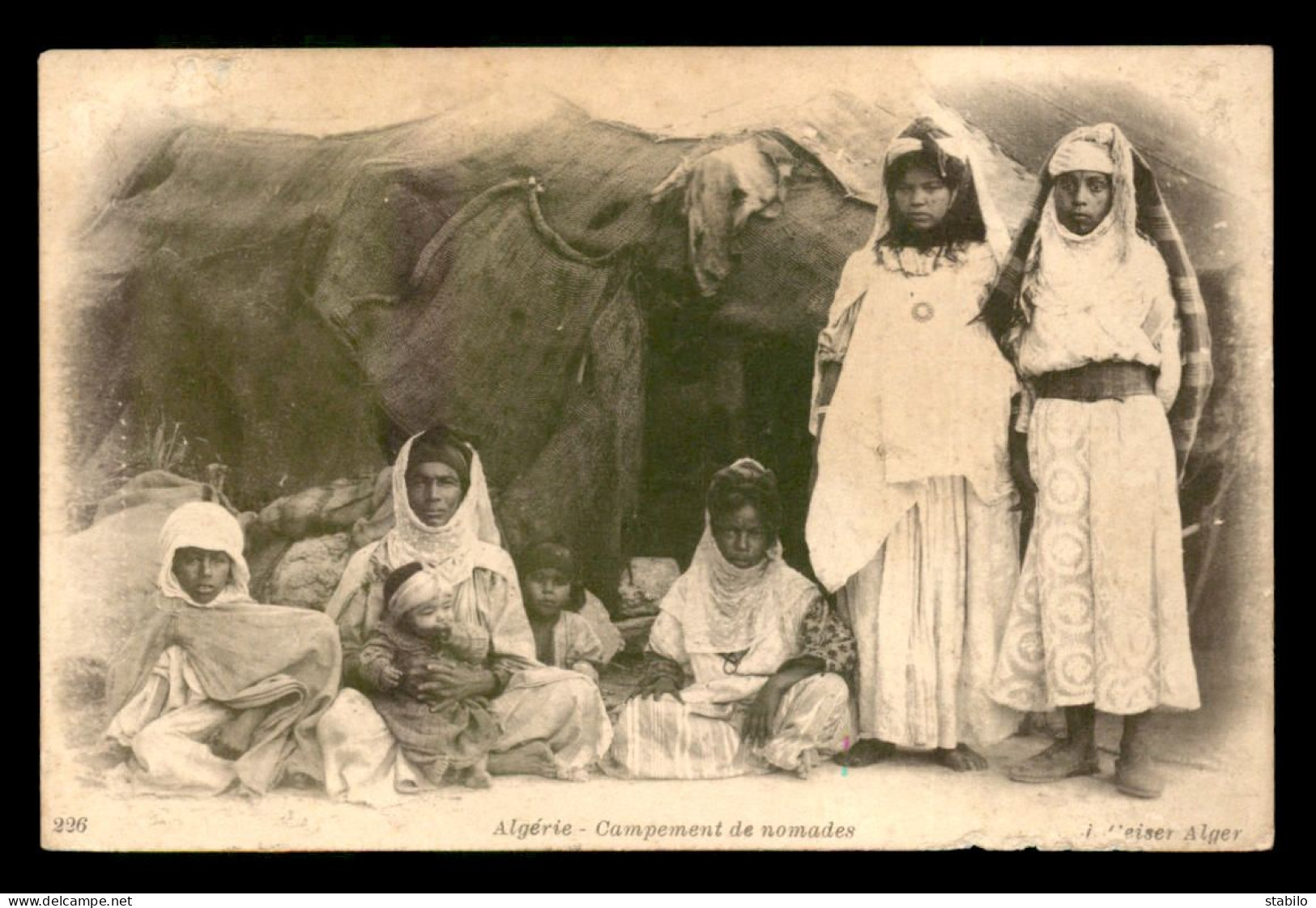 ALGERIE - SAHARA - EDITEUR GEISER CARTE PIONNIERE - CAMPEMENT DE NOMADES - Szenen