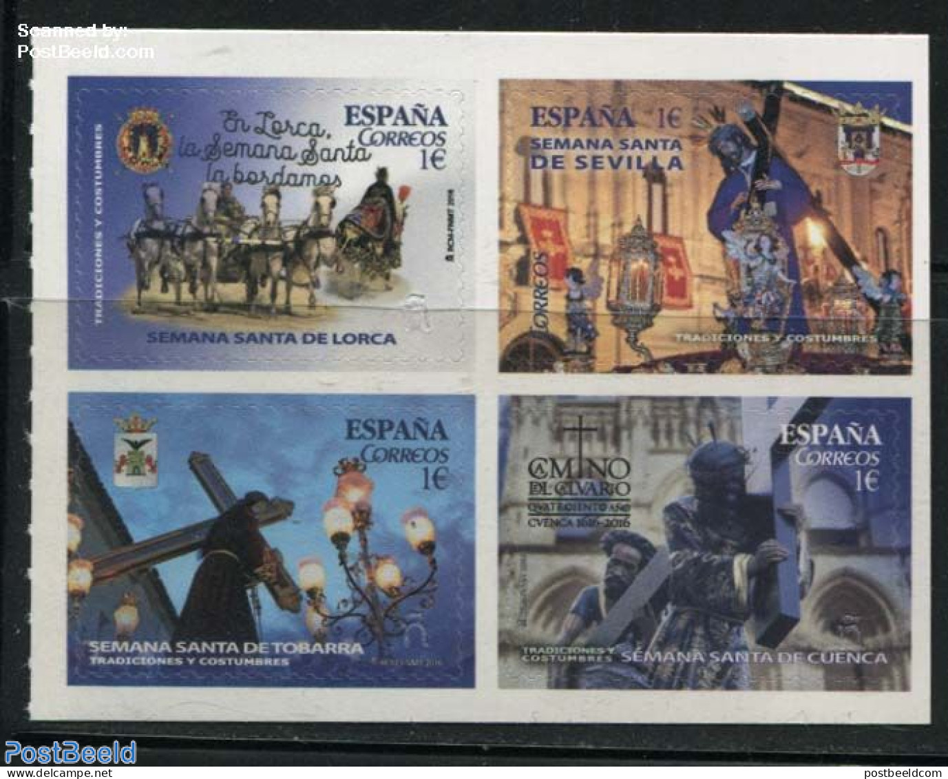 Spain 2016 Semana Santa 4v S-a, Mint NH, Nature - Religion - Horses - Religion - Unused Stamps