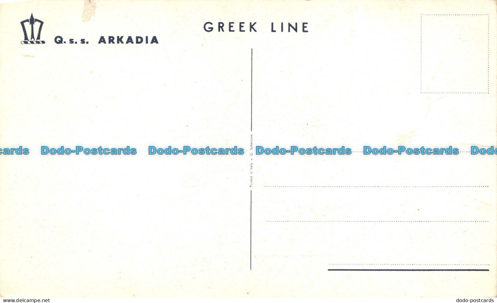 R102547 Greek Line. Q. S. S. Arkadia. G. Schenone - Monde