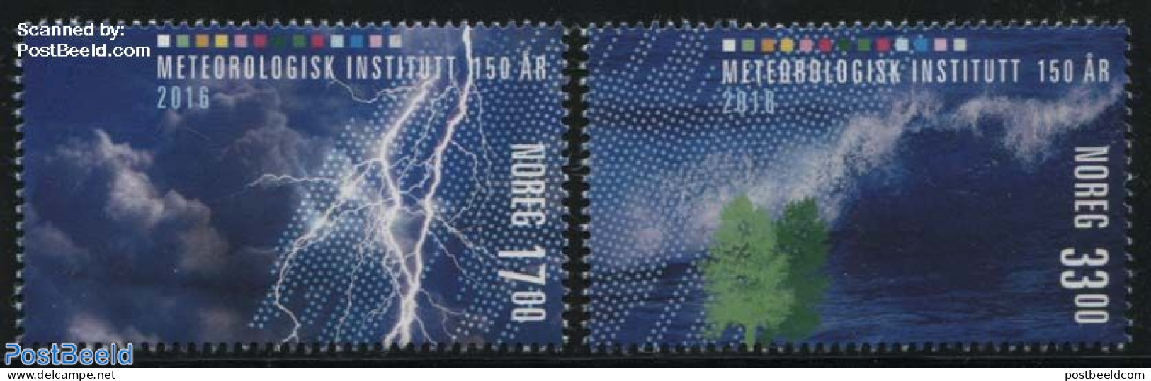 Norway 2016 Meteorological Institute 2v, Mint NH, Science - Meteorology - Ungebraucht