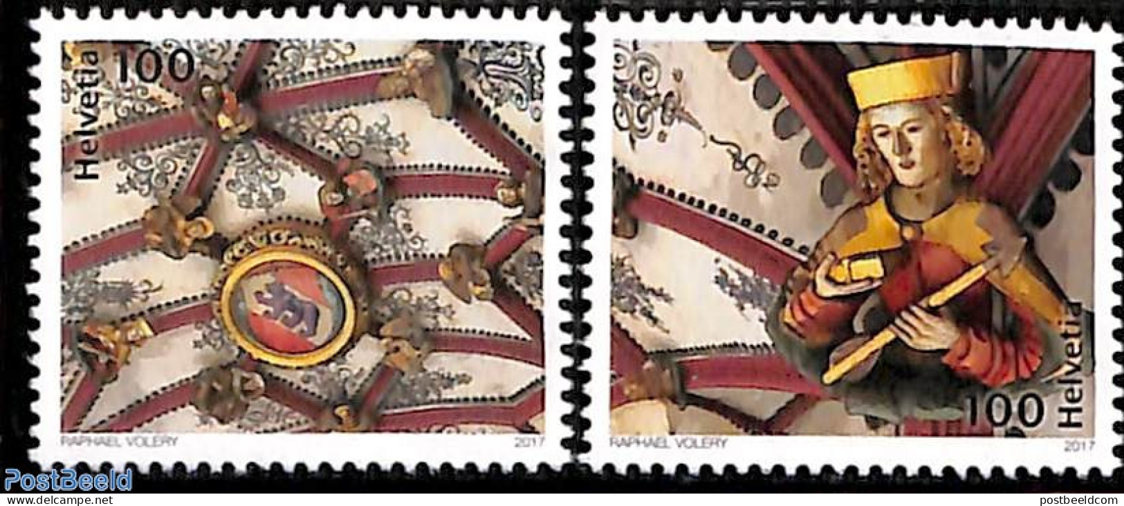 Switzerland 2017 Bern Choir Vault 2v, Mint NH, Religion - Churches, Temples, Mosques, Synagogues - Religion - Neufs