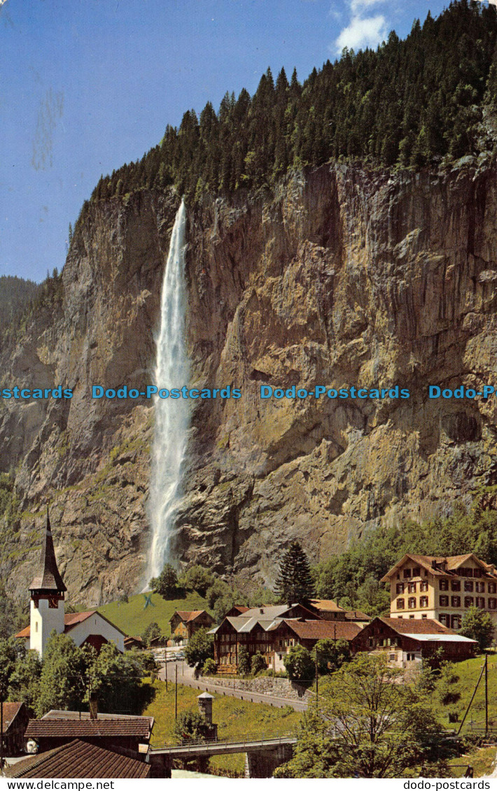 R102554 Lauterbrunnen. Staubbachfall Und Kirche. H. Steinhauer. 8212. 1970 - Monde