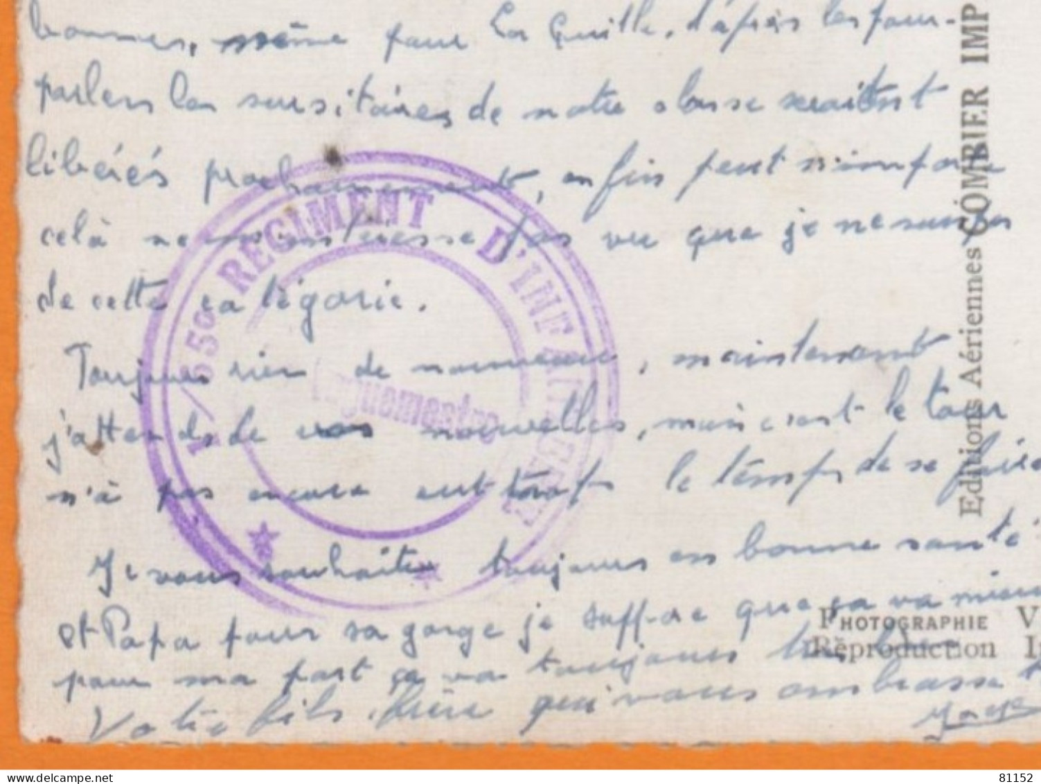 Militaria  CPSM De GUERCIF Maroc 1955 Vue Aérienne Pour  56 VANNES   En F.M.  Cachet  " 65e Régiment D'INFANTERIE " - Sonstige & Ohne Zuordnung