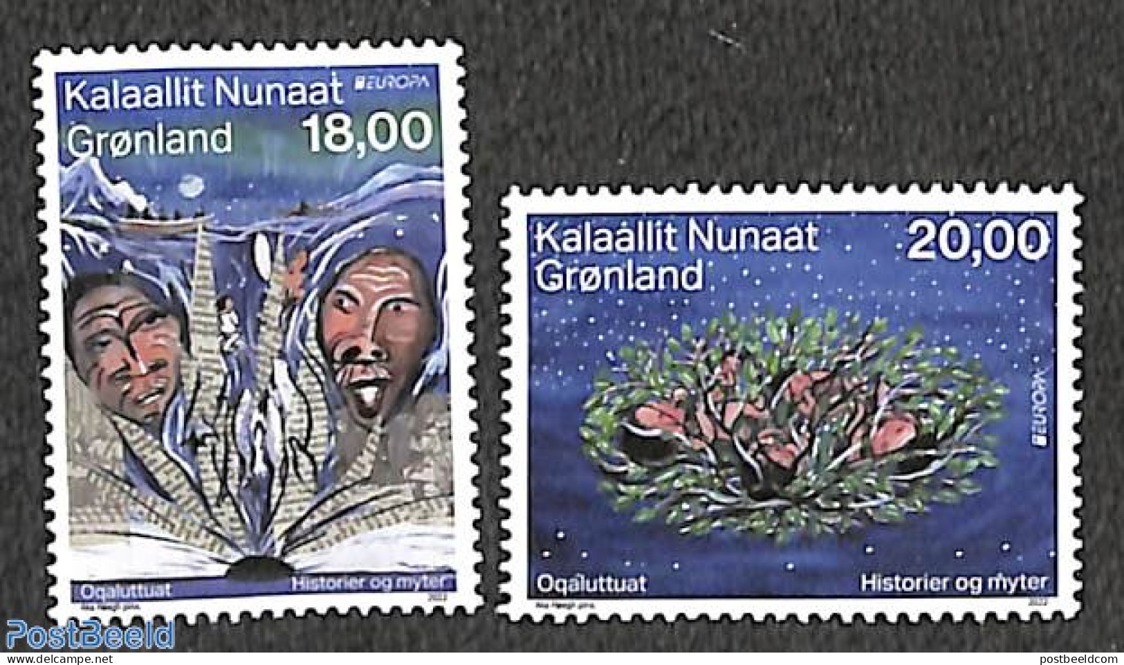 Greenland 2022 Europa, Myths & Legends 2v, Mint NH, History - Europa (cept) - Art - Fairytales - Neufs