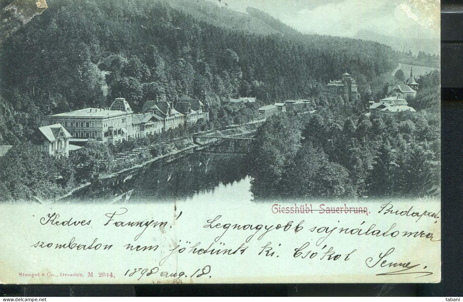 BOHEMIA CZECH 1898 GIESSHÜBL SAUERBRUNN VINTAGE POSTCARD - Repubblica Ceca