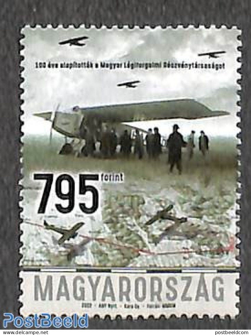 Hungary 2022 100 Years Airline 1v, Mint NH, Transport - Various - Aircraft & Aviation - Maps - Ongebruikt