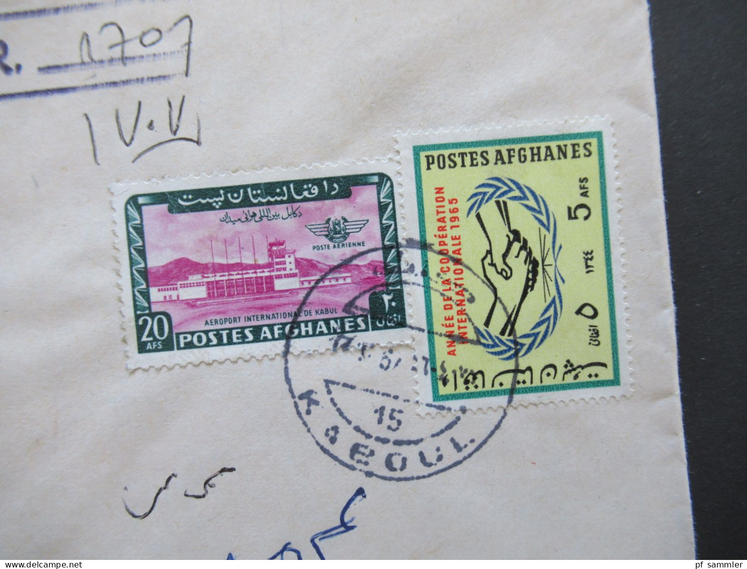 Asien Afghanistan 1967 Registered Air Mail Postes Afghanes Umschlag Siemens Afghanistan Limited Kabul - Menden Sauerland - Afghanistan