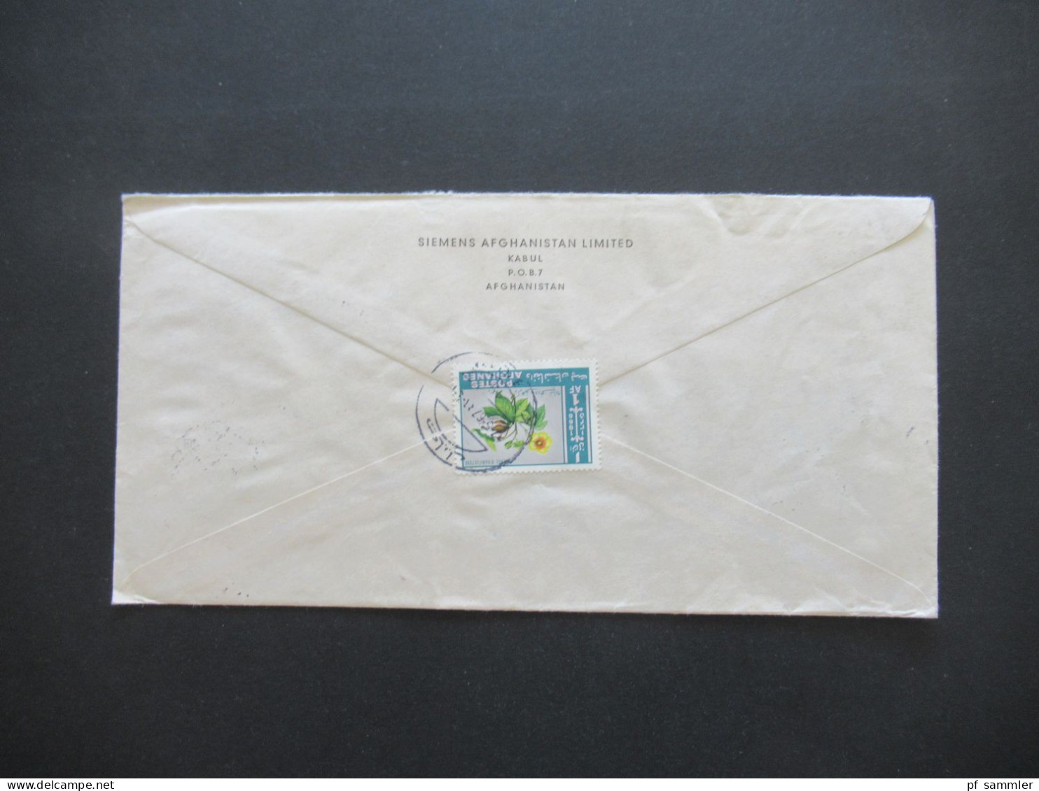 Asien Afghanistan 1967 Registered Air Mail Postes Afghanes Umschlag Siemens Afghanistan Limited Kabul - Menden Sauerland - Afghanistan