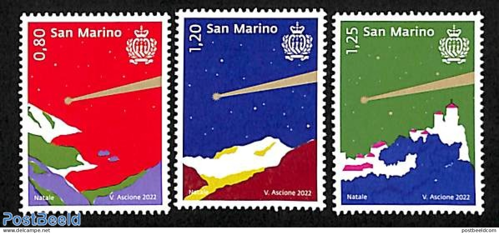 San Marino 2023 Christmas 3v, Mint NH, Religion - Christmas - Neufs