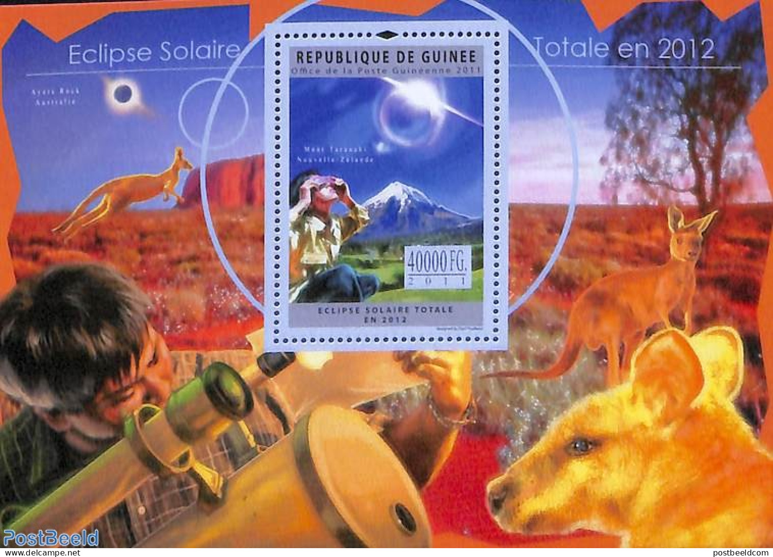 Guinea, Republic 2011 Solar Eclipse S/s, Mint NH, Science - Astronomy - Astrologie