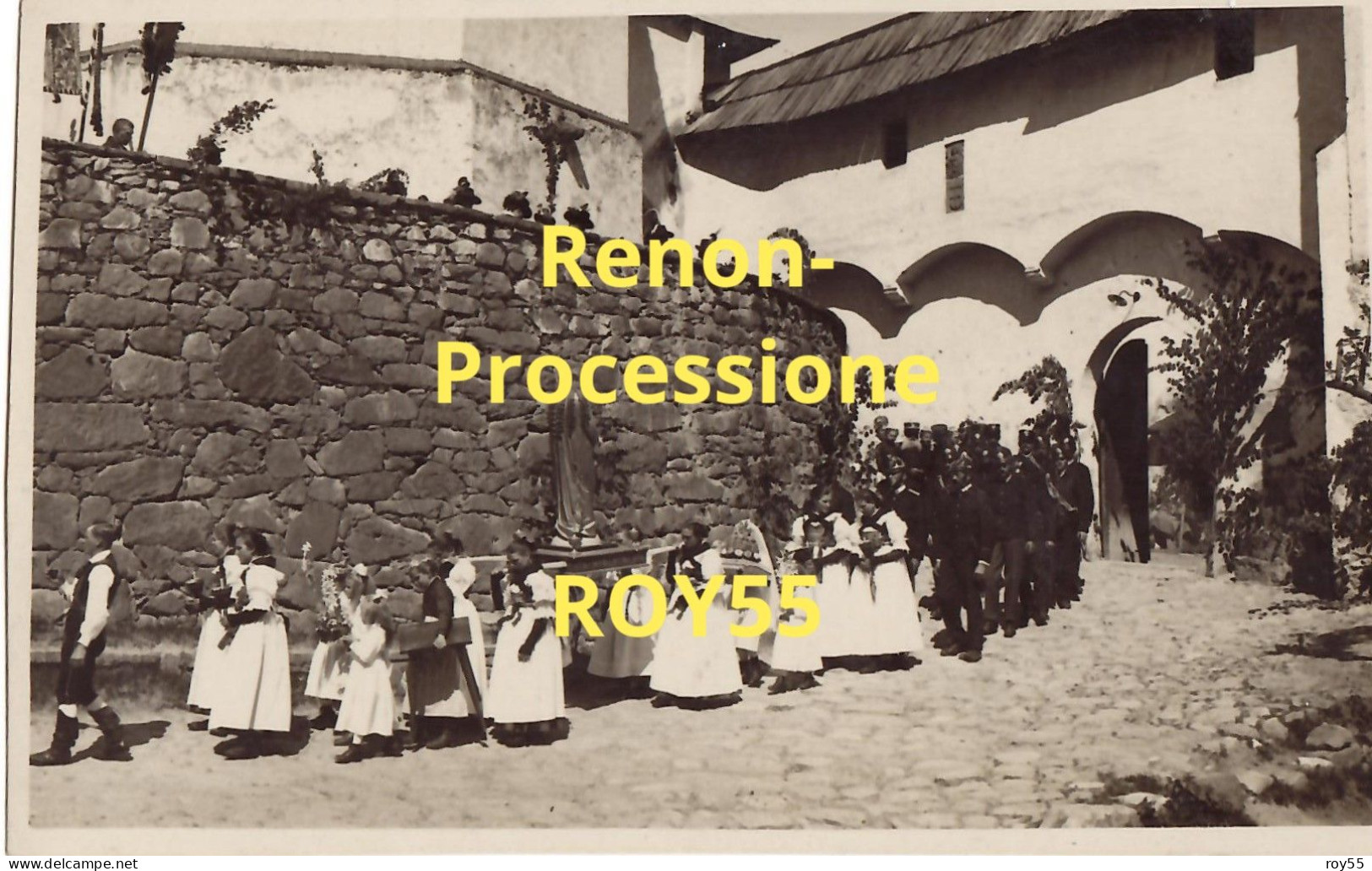 Trentino Alto Adige-bolzano-renon Processione Veduta Corteo Anni 20 30 (f.piccolo) - Other & Unclassified