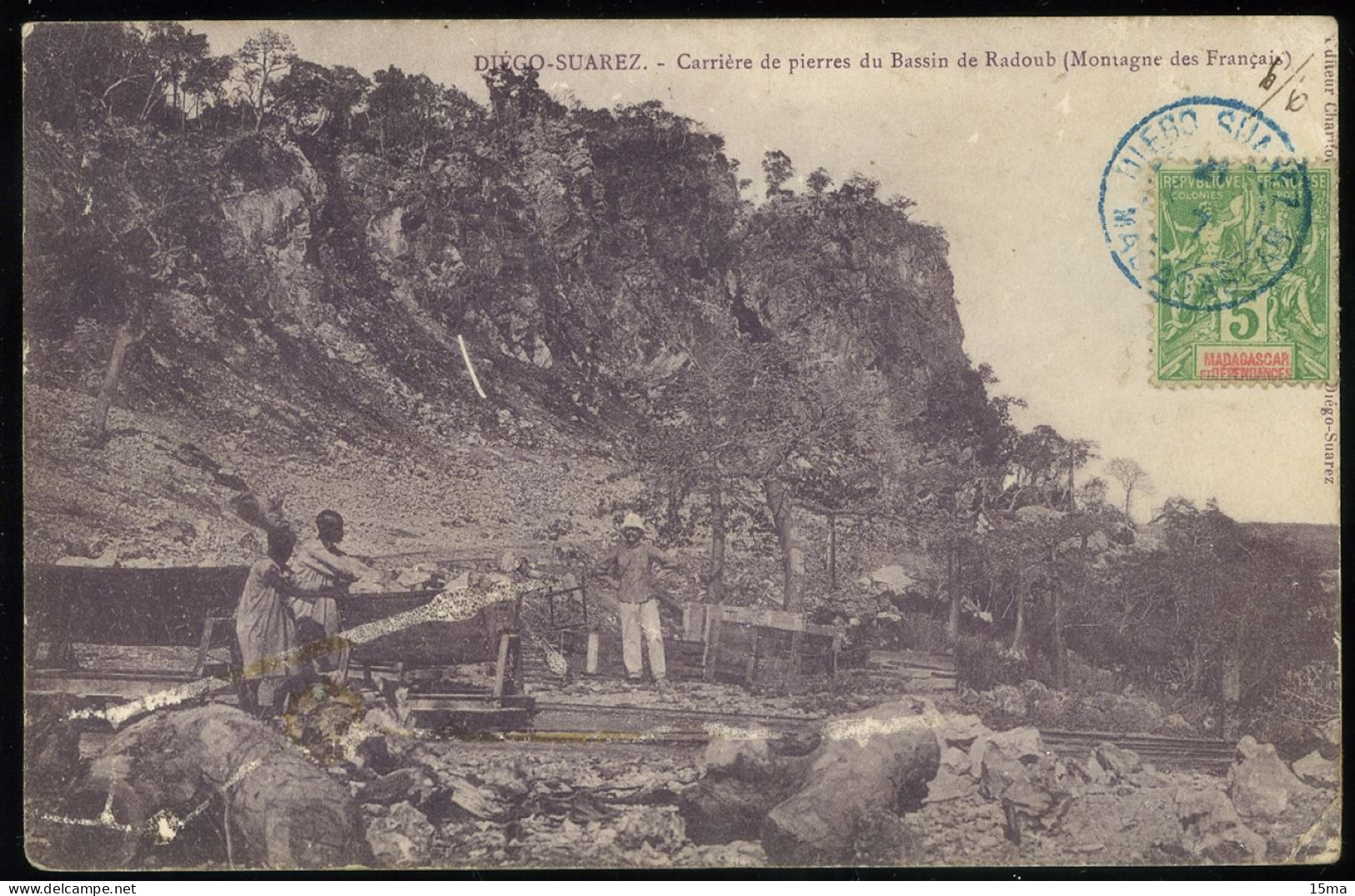 Diego Suarez Carrière De Pierres Du Bassin De Radoub Montagne Des Français 1907 Charifou Jeewa - Madagascar