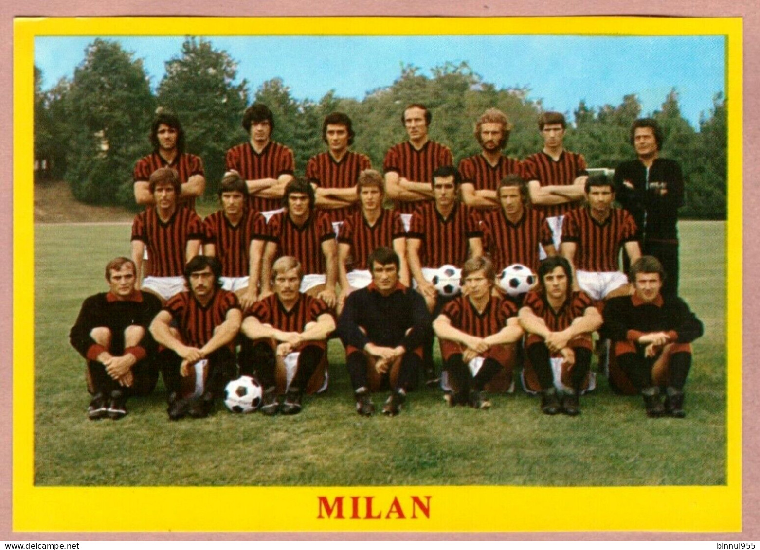 Foglietto Calcio Milan Formazione 1975 - Fussball