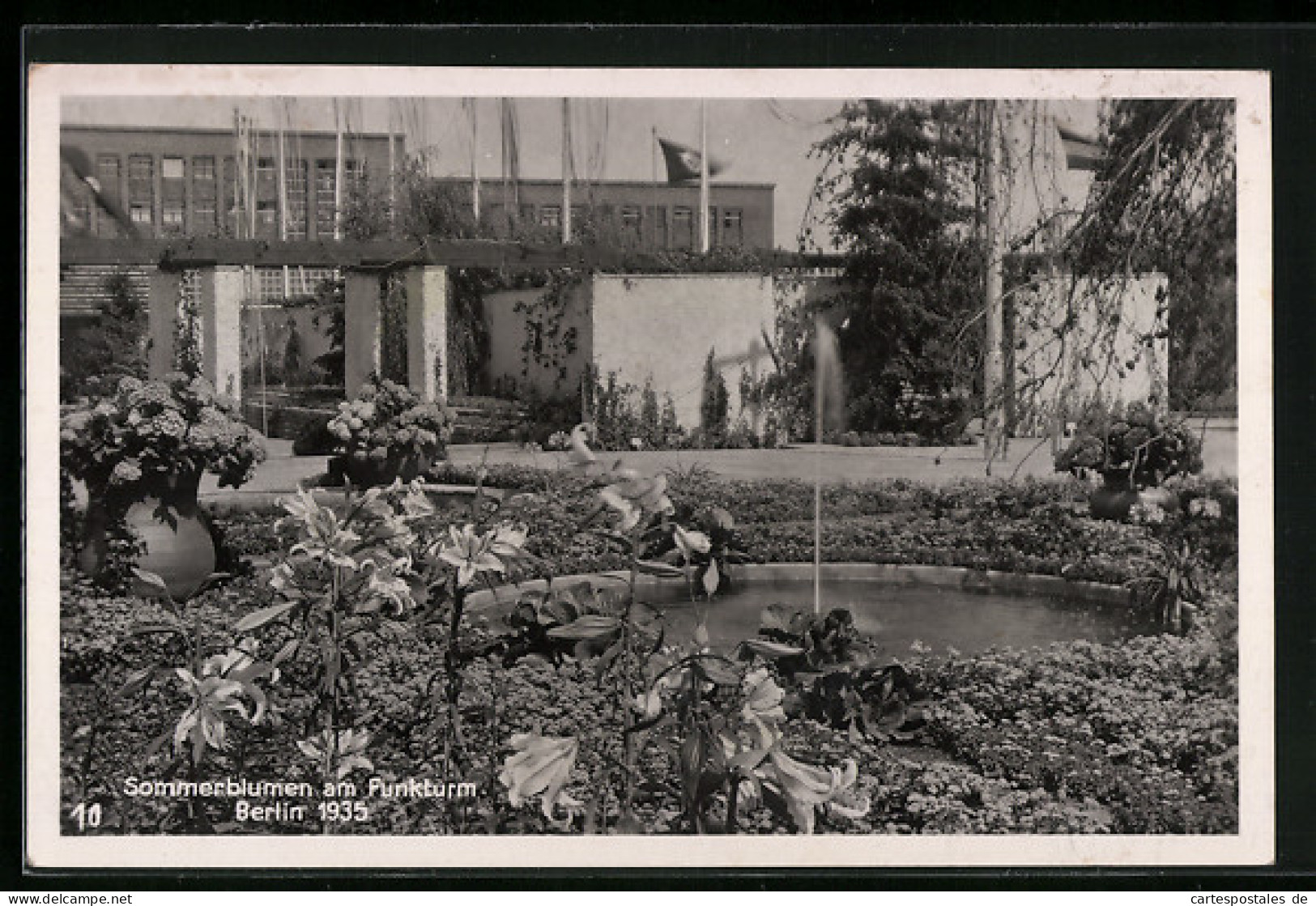 AK Berlin, Sommerblumen Am Funkturm 1935, Ausstellungsgelände  - Ausstellungen