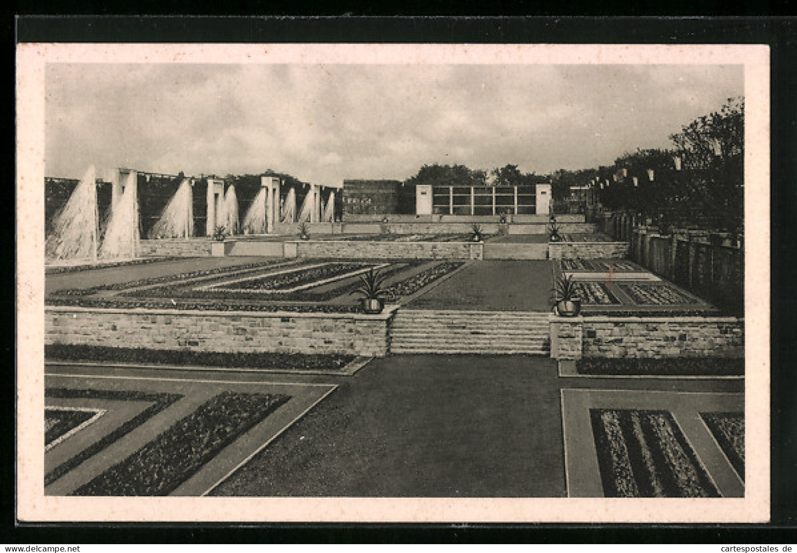 AK Essen, GRUGA 1929, Blumenrabatten Auf 3 Ebenen  - Ausstellungen