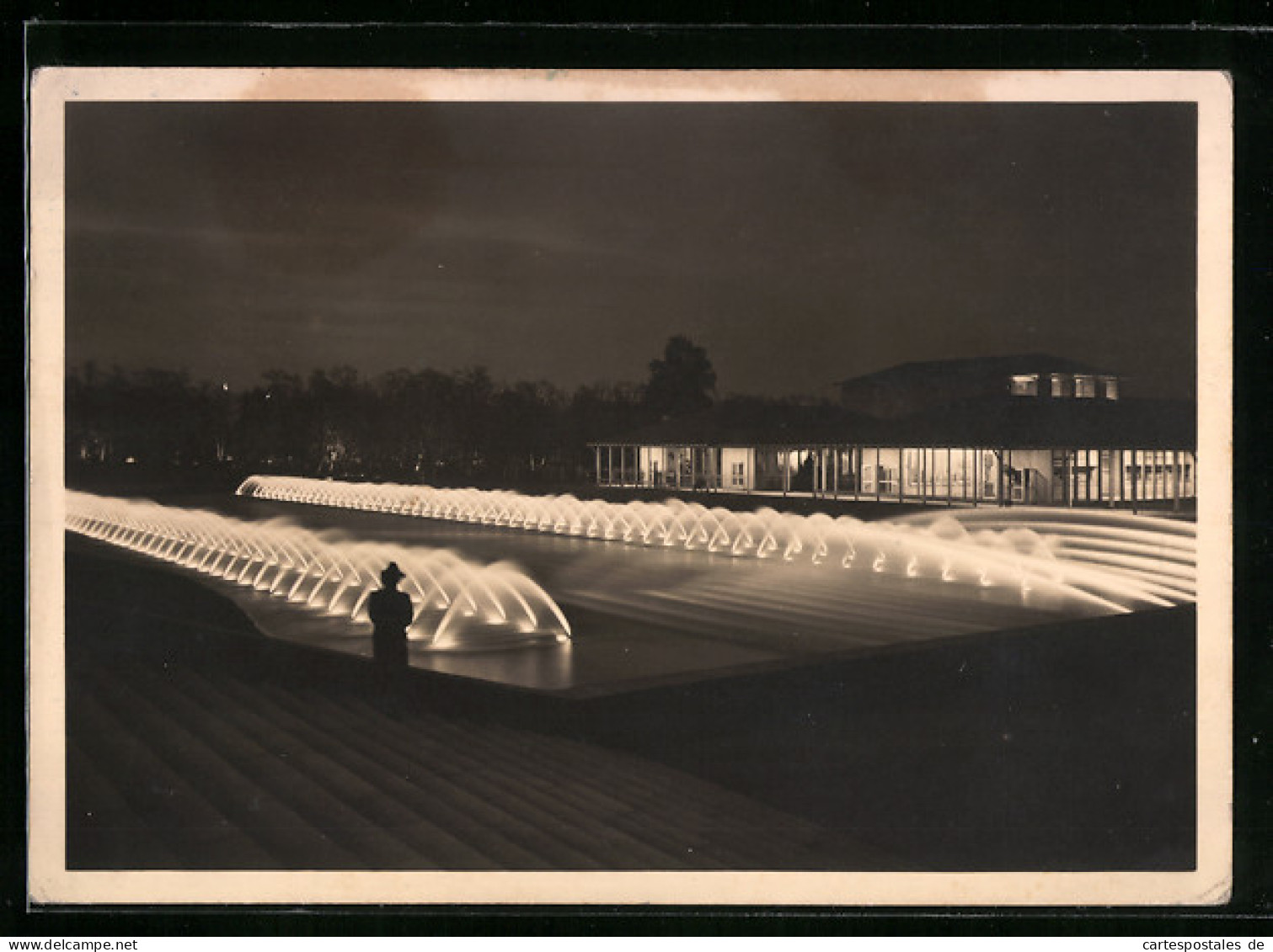 AK Stuttgart, Ausstellung Reichsgartenschau 1939, Nachtstimmung Bei Den Wasserspielen  - Ausstellungen