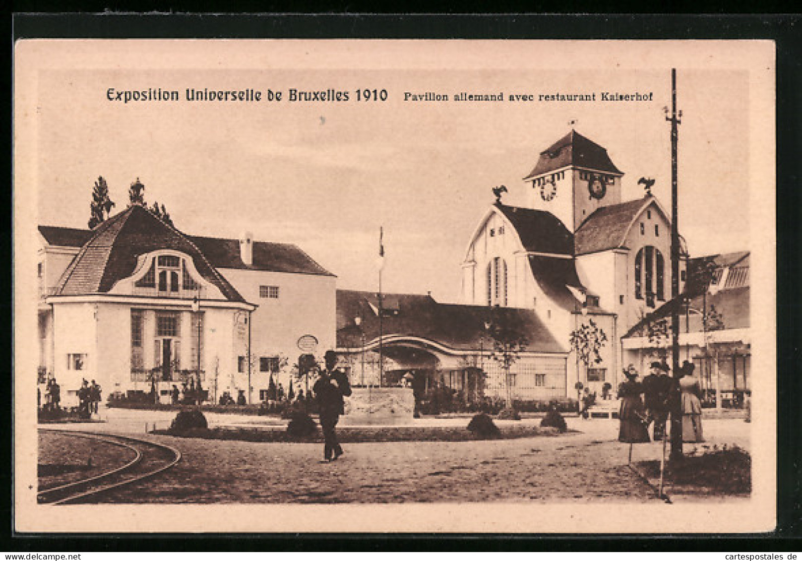 AK Bruxelles, Exposition Universelles 1910, Pavillon Allemand Avec Restaurant Kaiserhof, Welt-Ausstellung  - Expositions