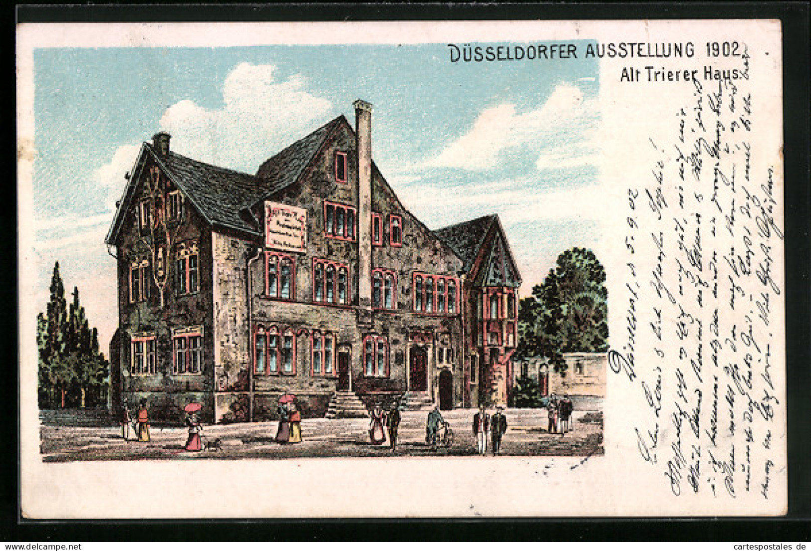 Lithographie Düsseldorf, Ausstellung 1902, Alt Trierer Haus  - Expositions