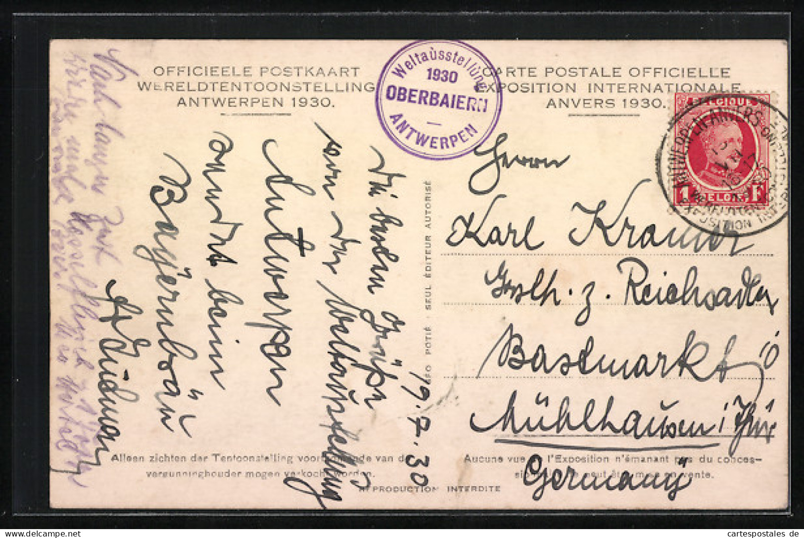 AK Anvers, Wereldtentoonstelling 1930, Luna Park, Oberbaiern  - Exposiciones