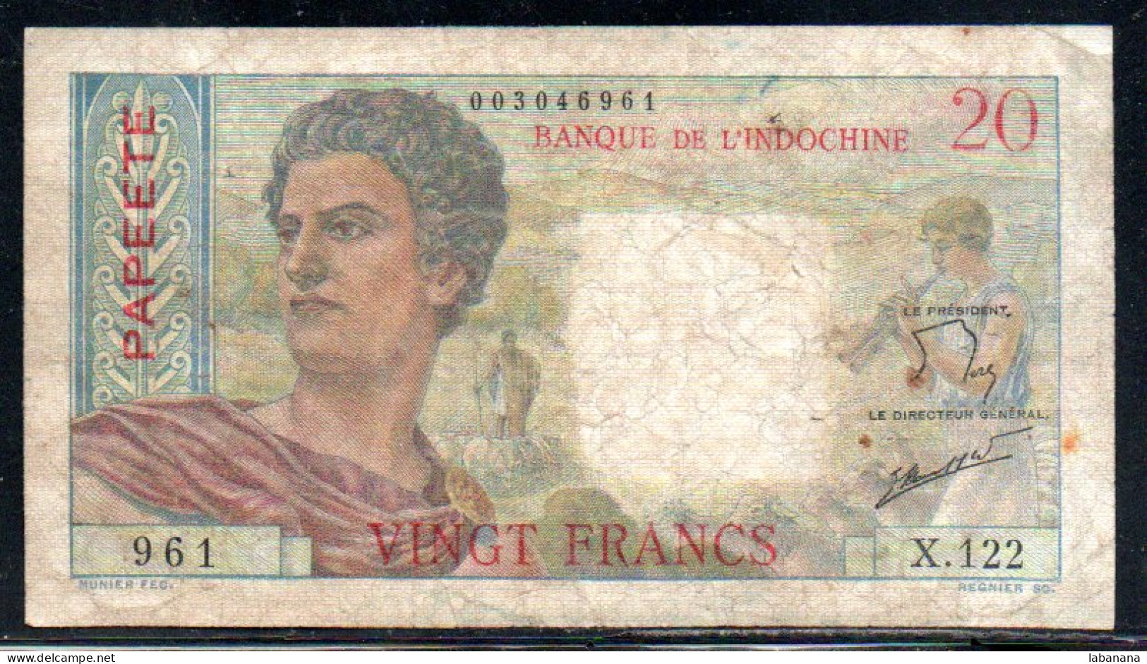 659-Tahiti 20fr 1963 X122 - Papeete (Polynésie Française 1914-1985)