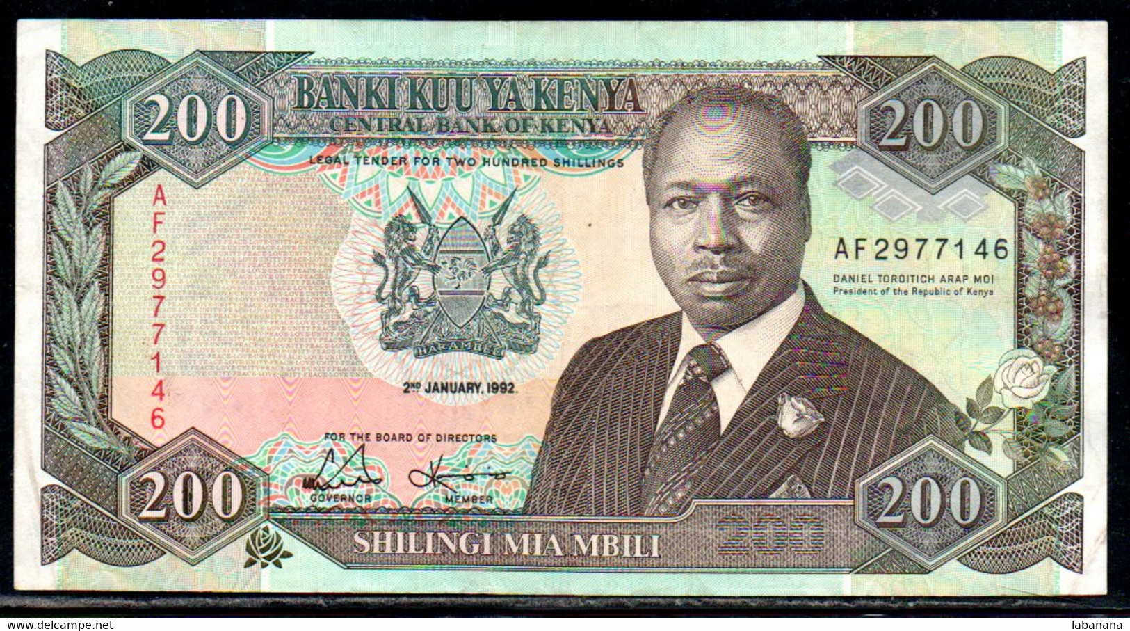 659-Kenya 200 Shillings 1992 AF297 - Kenia