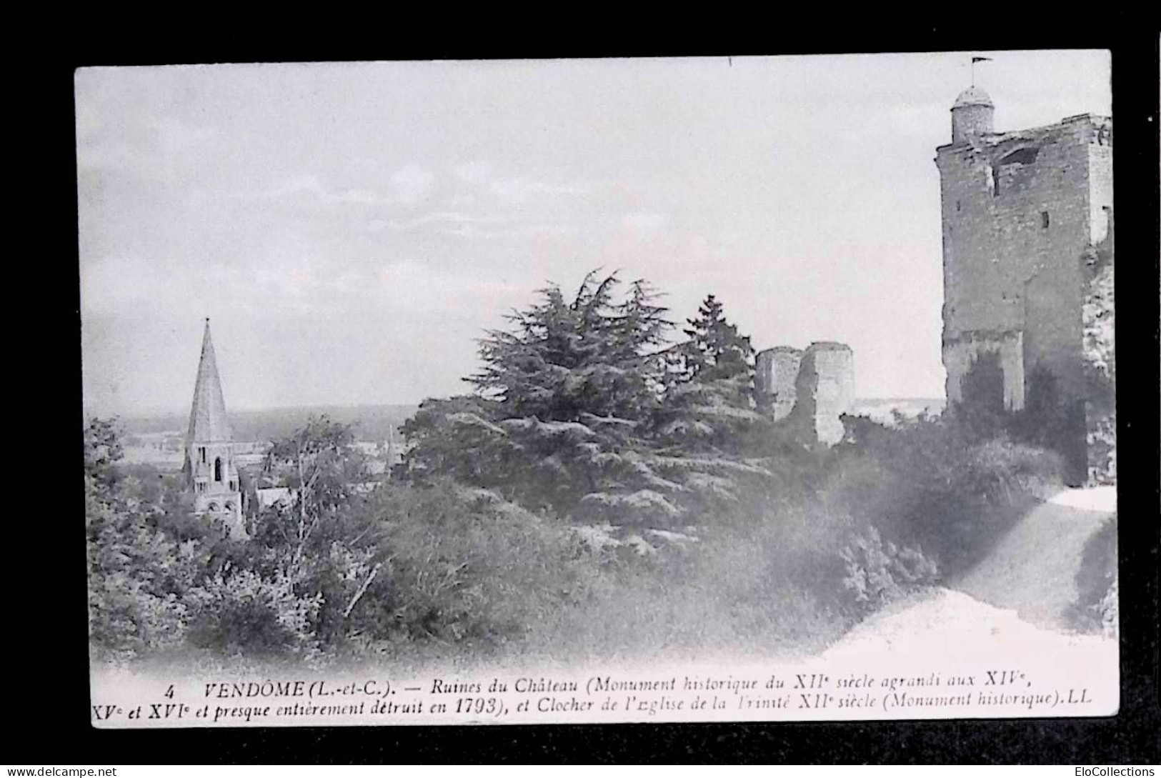 Cp, 41, Vendome, Ruines Du Château, Presque Entiérement Détruit En 1793, Voyagée 1912 - Vendome