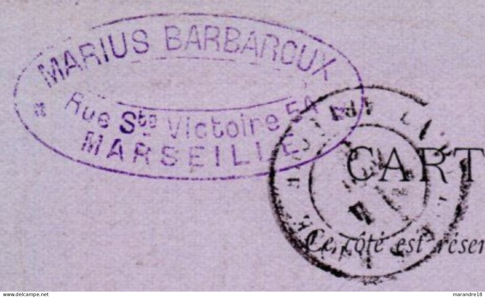 Carte Avec Cachet De Marseille Pour La Voulte - Cartes-lettres