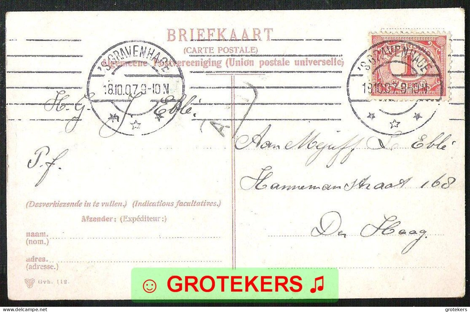 DEN HAAG Cremerbank Dames Met Hond 1907 - Den Haag ('s-Gravenhage)