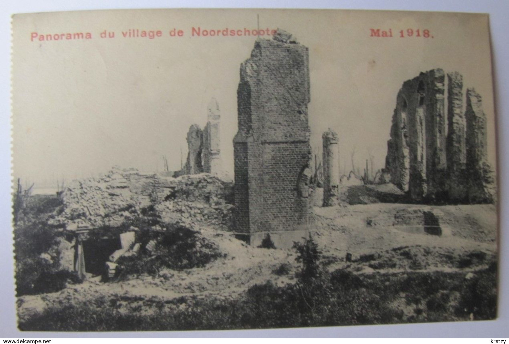 BELGIQUE - FLANDRE OCCIDENTALE - LO-RENINGE - NOORDCSHOOTE - Les Ruines En 1918 - Lo-Reninge