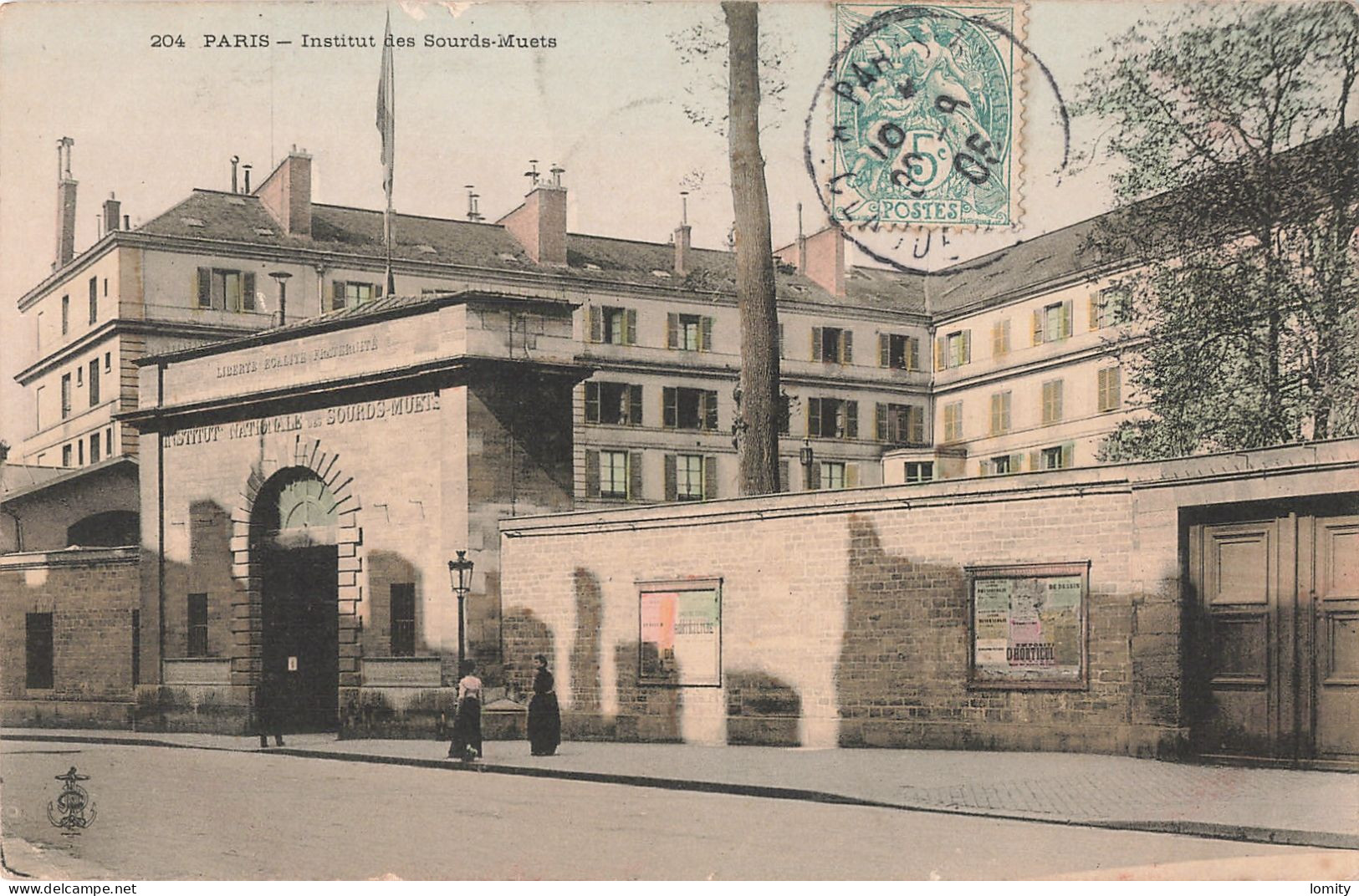 75 Paris Institut Des Sourds-Muets 254, Rue Saint-Jacques CPA Carte Colorisée - Arrondissement: 05