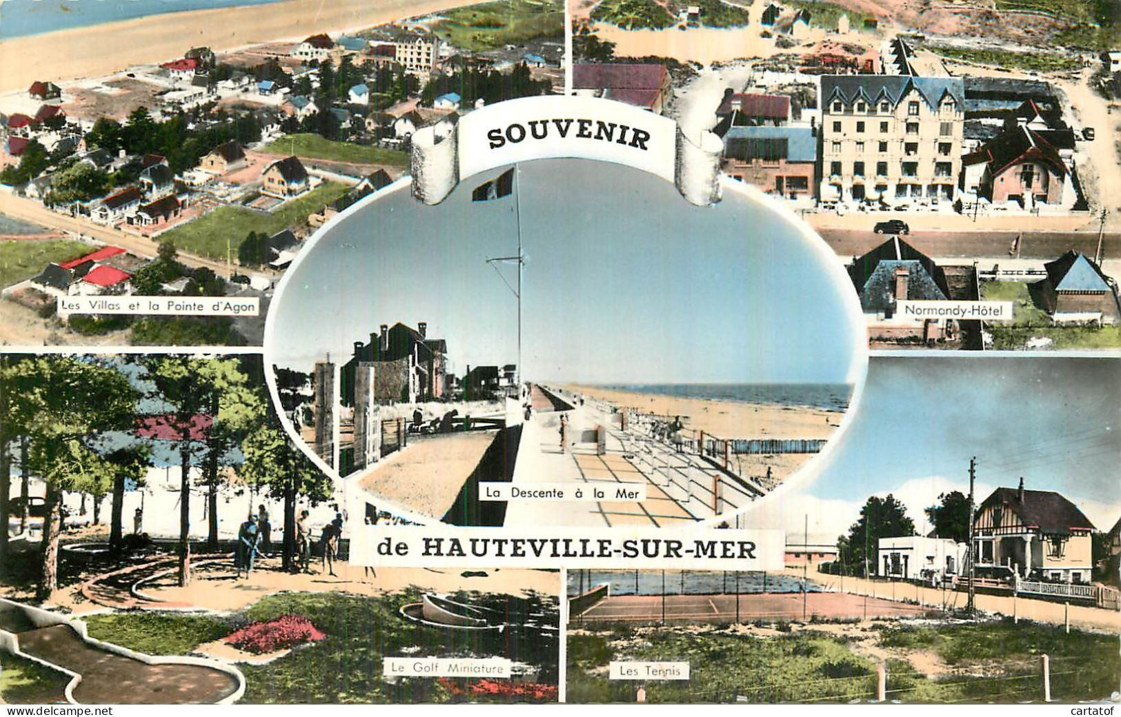 SOUVENIR  De  HAUTEVILLE Sur MER . CP Multivues - Other & Unclassified