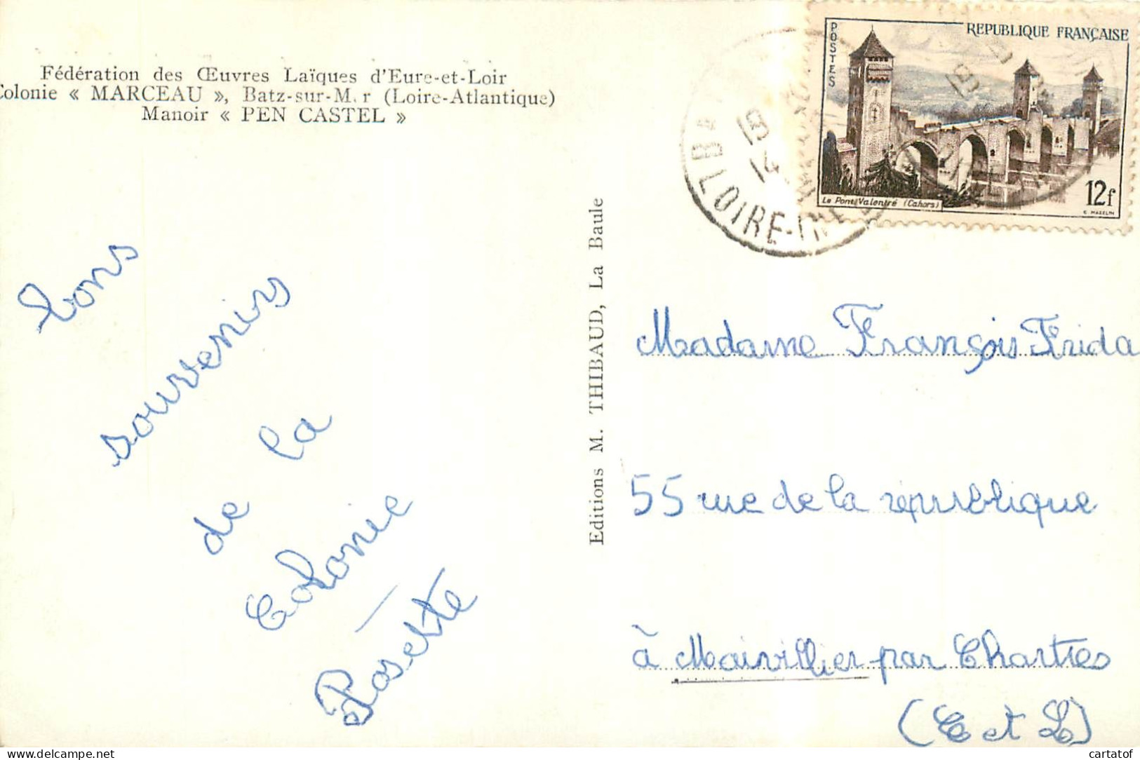 BATZ Sur MER . Colonie MARCEAU . Manoir PEN CASTEL . - Batz-sur-Mer (Bourg De B.)