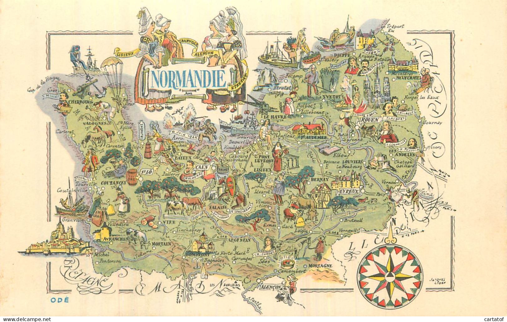 NORMANDIE .  Carte Géographique  - Autres & Non Classés