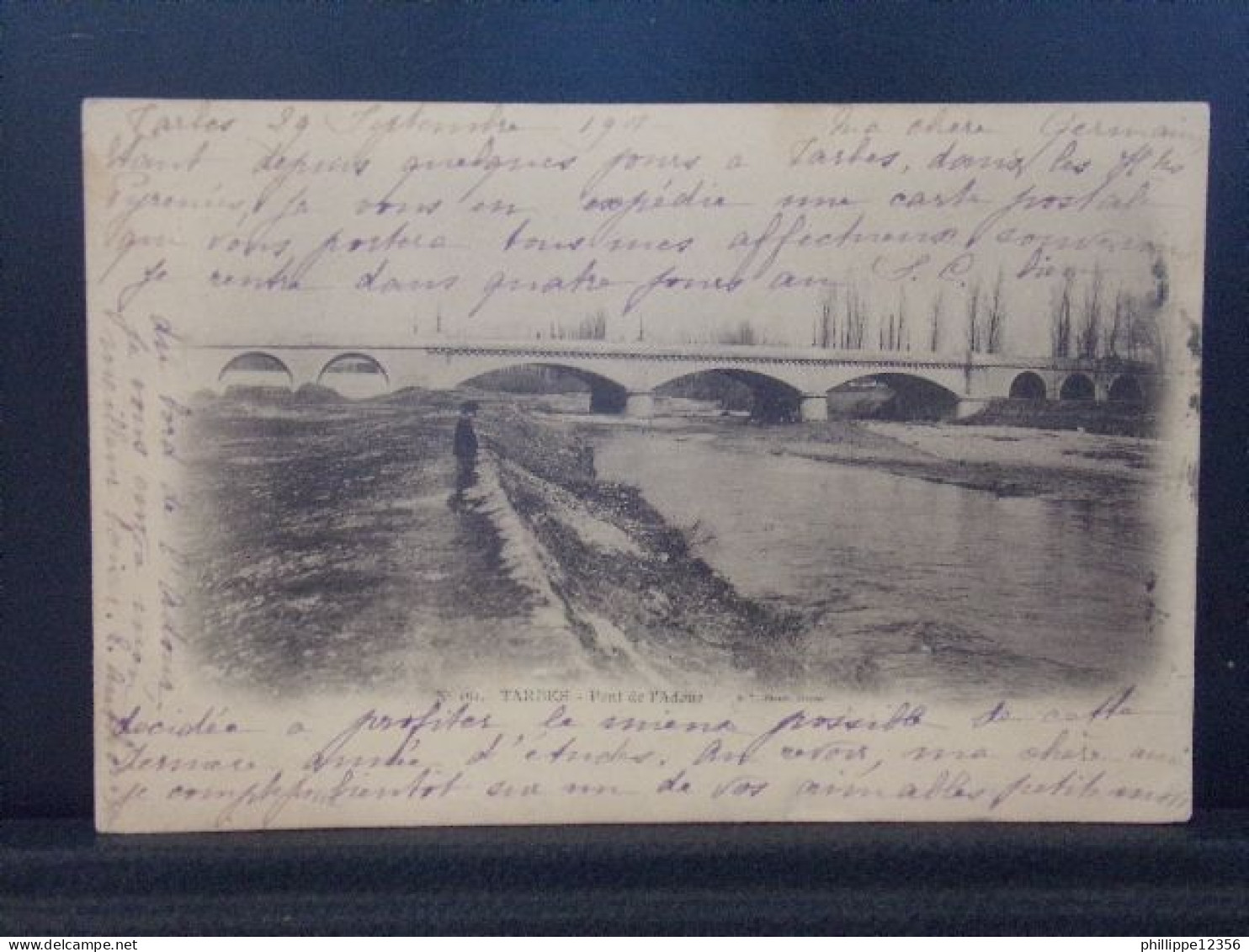 65491 . TARBES . PONT DE L ADOUR . OBLITEREE 1901 - Tarbes