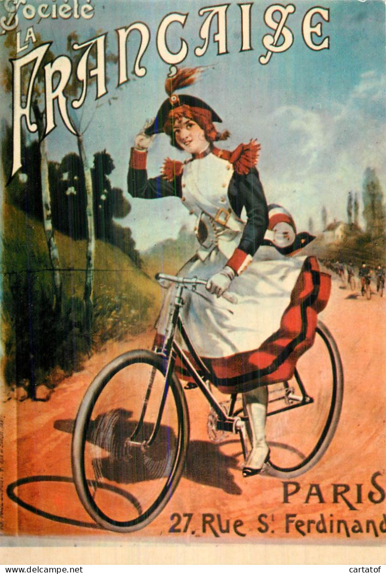 LA FRANCAISE . Série "NOS ELEGANTES BICYCLETTES" - Peintures & Tableaux