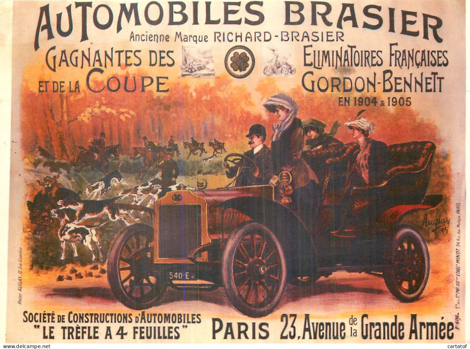 AUTOMOBILES BRASIER . Série "NOS TRANSPORTS EN 1900" - Peintures & Tableaux