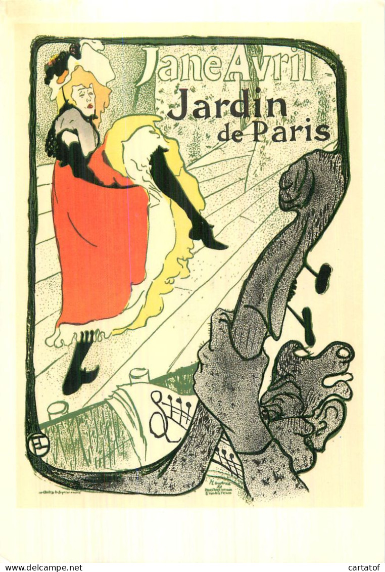 JANE AVRIL . JARDIN DE PARIS . TOULOUSE LAUTREC - Peintures & Tableaux