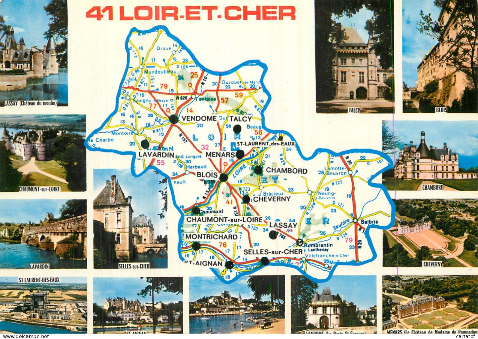 LOIR ET CHER .  Carte Géographique - Andere & Zonder Classificatie