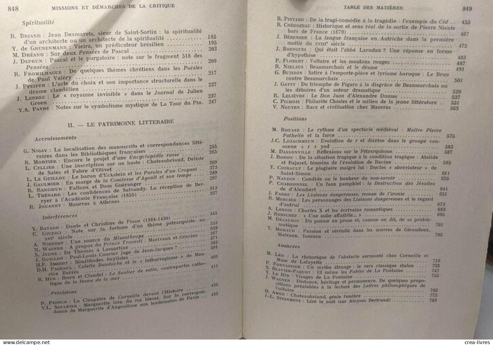 Missions Et Démarches De La Critique - Mélanges Offerts Au Professeur J.A. Vier - Publications De L'université De Haute- - Altri & Non Classificati