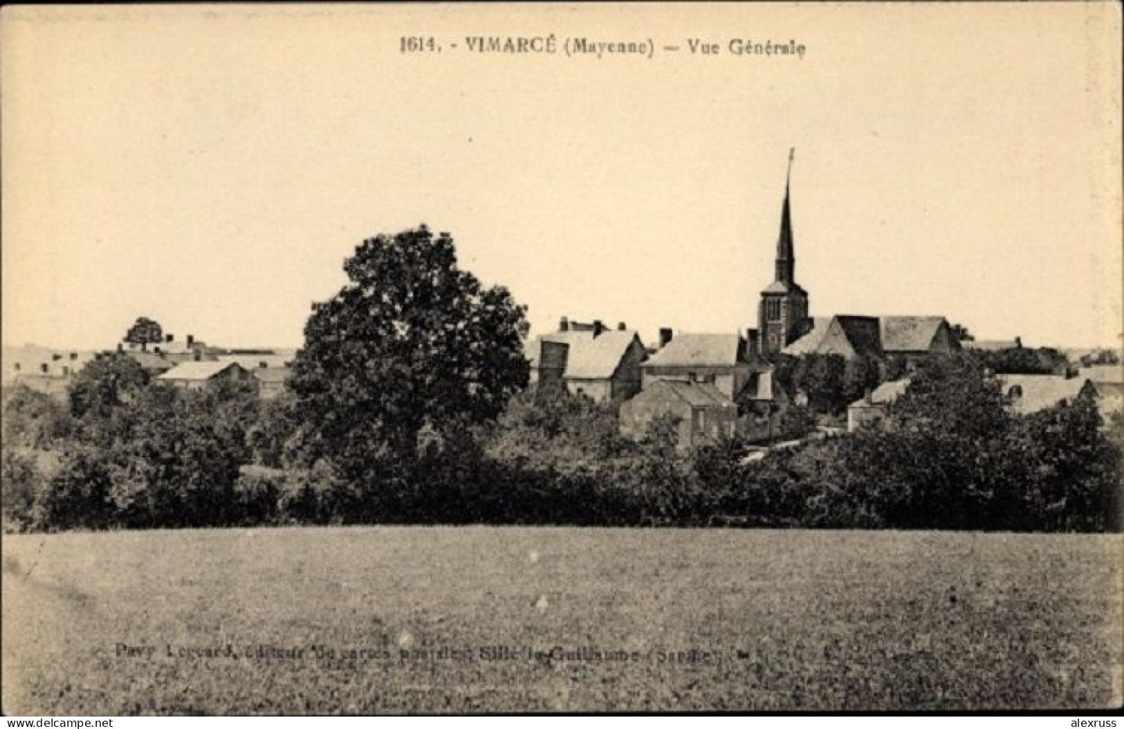 France Postcard Vimarce Mayenne, Vue Generale, Church And Houses Of The Place, Unused ! - Evron