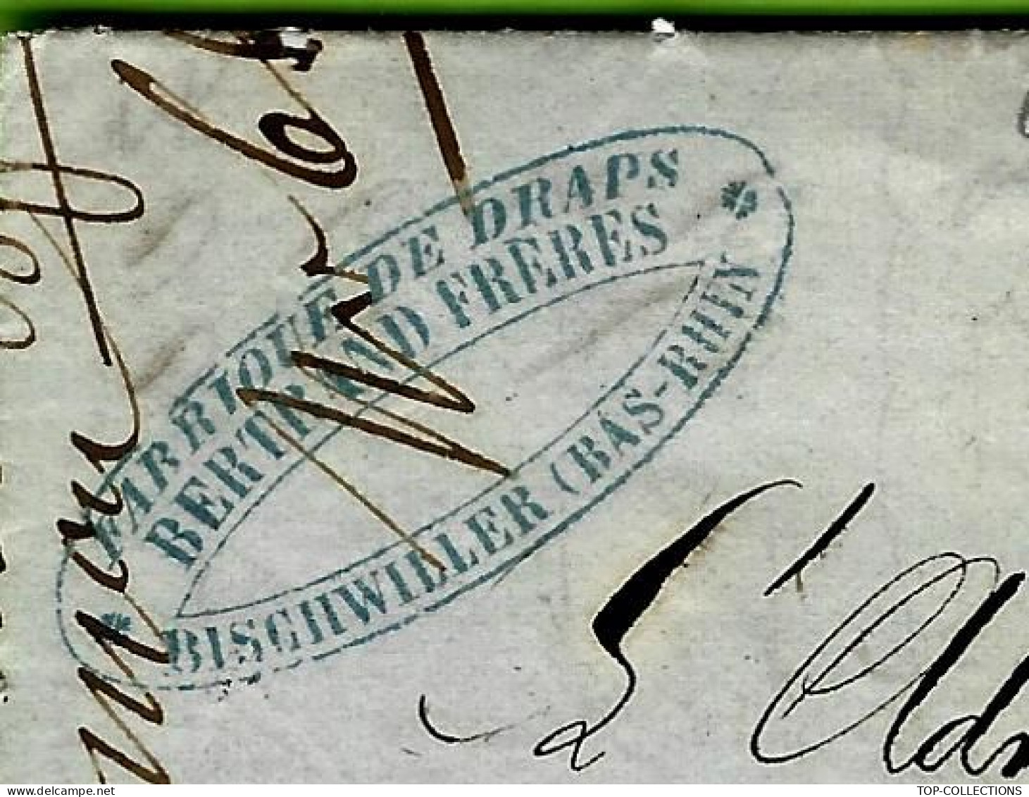 1868  BISCHWILLER Bas Rhin Alsace  Timbre Empire Oblitéré Bertrand Frères Pour L’Administration Des Mines De Bouxwiller - 1849-1876: Classic Period