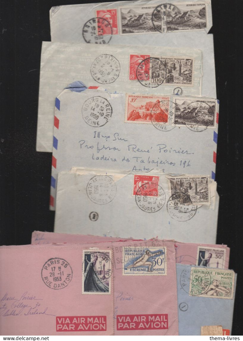 Lot De 8 Enveloppes   Avec Timbres Français   (PPP47355) - 1921-1960: Modern Tijdperk