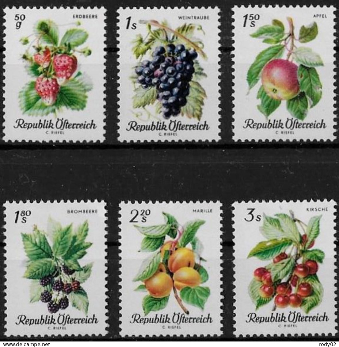 AUTRICHE - FRUITS - N° 1058 A 1063 - NEUF** MNH - Fruits